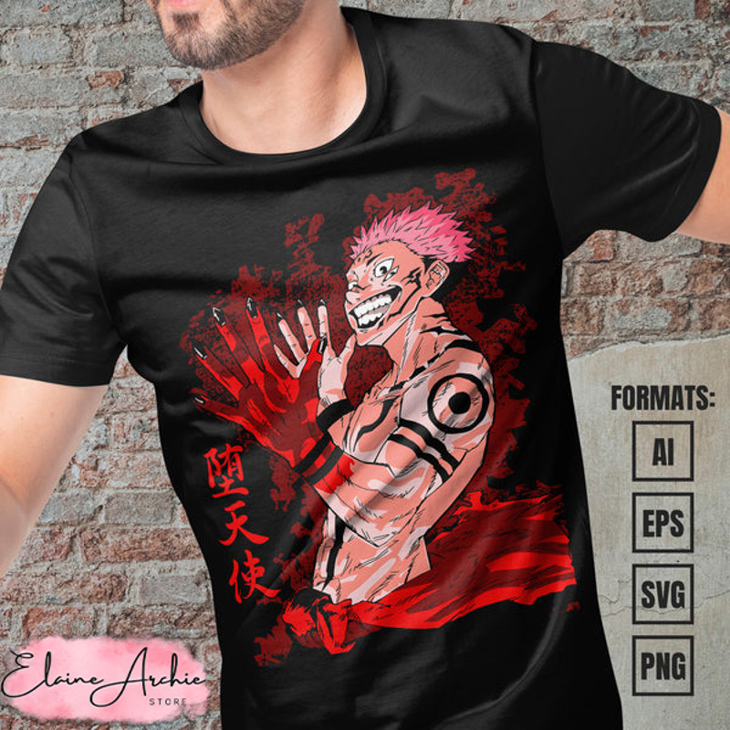 Premium Jujutsu Kaisen Anime Vector T-shirt Design Template #2.jpg