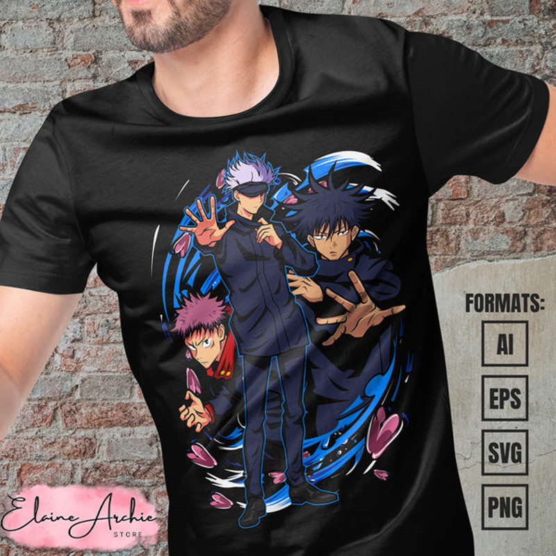 Premium Jujutsu Kaisen Anime Vector T-shirt Design Template #20.jpg