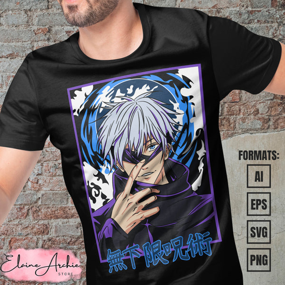Premium Jujutsu Kaisen Anime Vector T-shirt Design Template #22.jpg