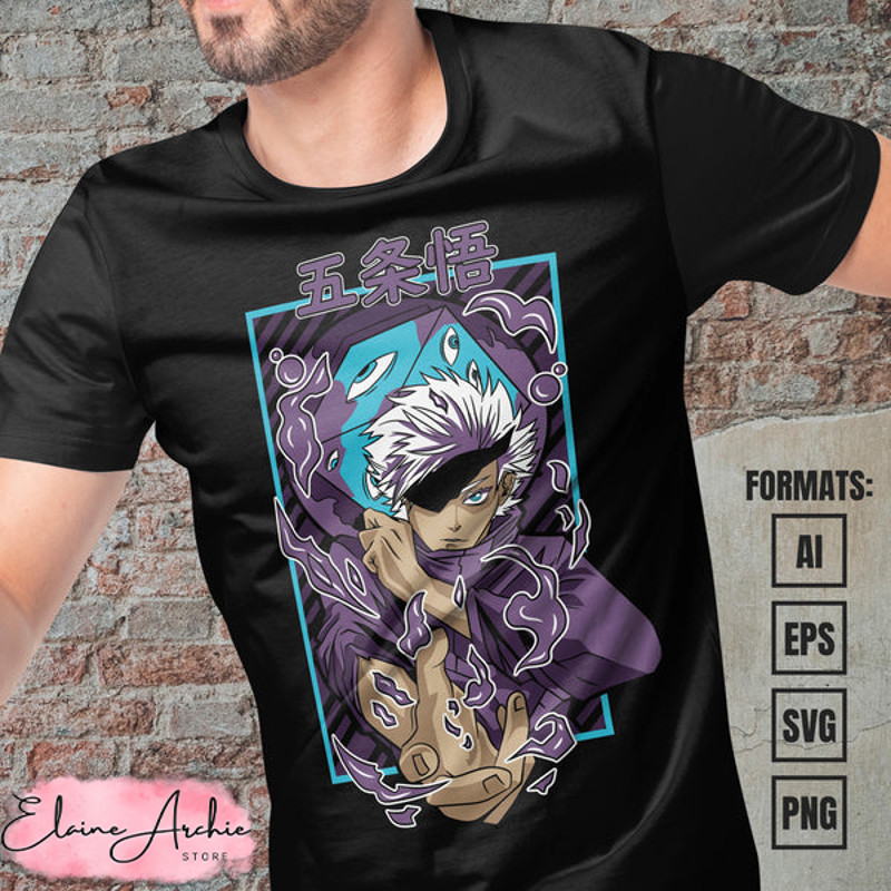 Premium Jujutsu Kaisen Anime Vector T-shirt Design Template #24.jpg