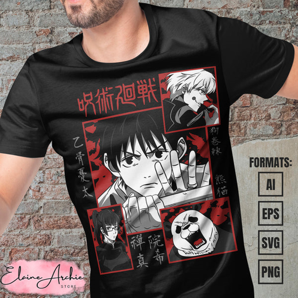 Premium Jujutsu Kaisen Anime Vector T-shirt Design Template #29.jpg
