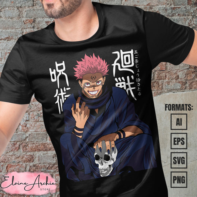 Premium Jujutsu Kaisen Anime Vector T-shirt Design Template #3.jpg