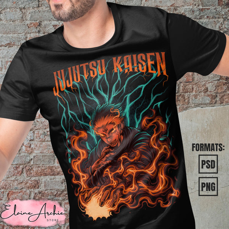 Premium Jujutsu Kaisen Anime Vector T-shirt Design Template #9.jpg