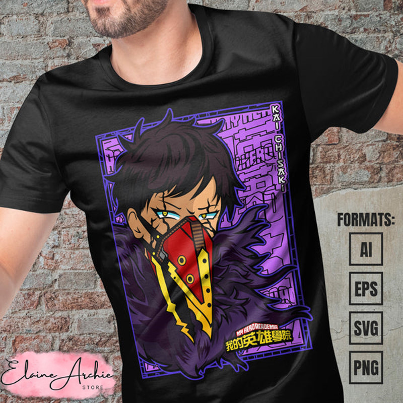Premium Kai Chisaki My Hero Academia Anime Vector T-shirt Design Template.jpg