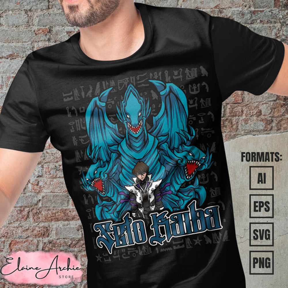 Premium Kaiba Yu Gi Oh Anime Vector T-shirt Design Template.jpg
