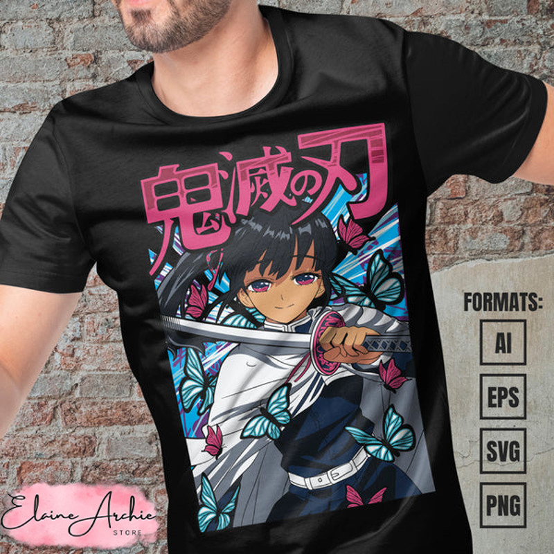 Premium Kanao Demon Slayer Anime Vector T-shirt Design Template #2.jpg