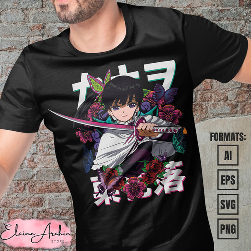 Premium Kanao Demon Slayer Anime Vector T-shirt Design Template.jpg