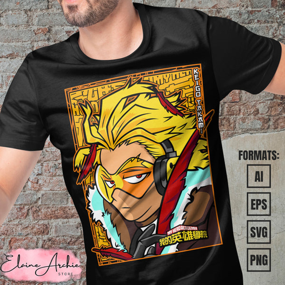 Premium Keigo Takami My Hero Academia Anime Vector T-shirt Design Template.jpg