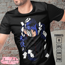 premium konan naruto anime vector t-shirt design template