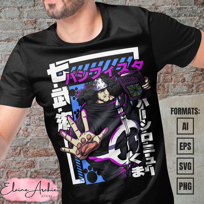 Premium Kuma One Piece Anime Vector T-shirt Design Template.jpg
