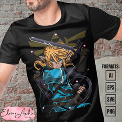 premium link zelda vector t-shirt design template 2
