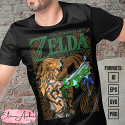 premium link zelda vector t-shirt design template 3