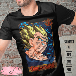 premium majin vegeta dragon ball anime vector t-shirt design template 2