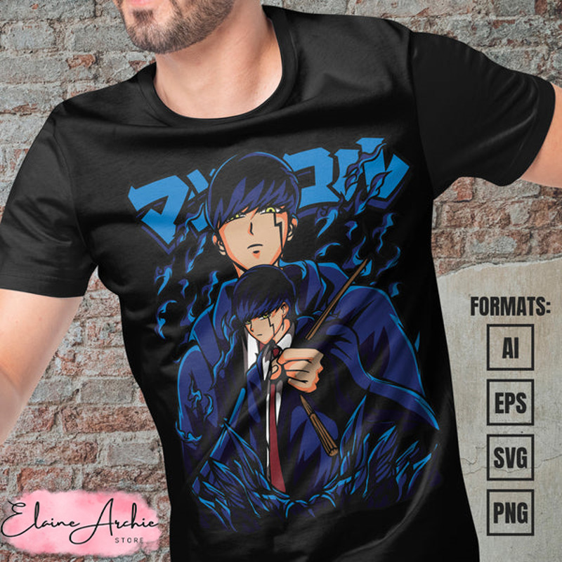 Premium Mashle Magic and Muscles Anime Vector T-shirt Design Template #2.jpg