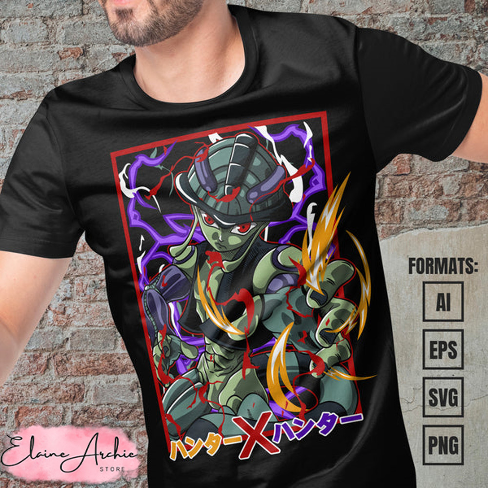 Premium Meruem Hunter x Hunter Anime Vector T-shirt Design Template.jpg
