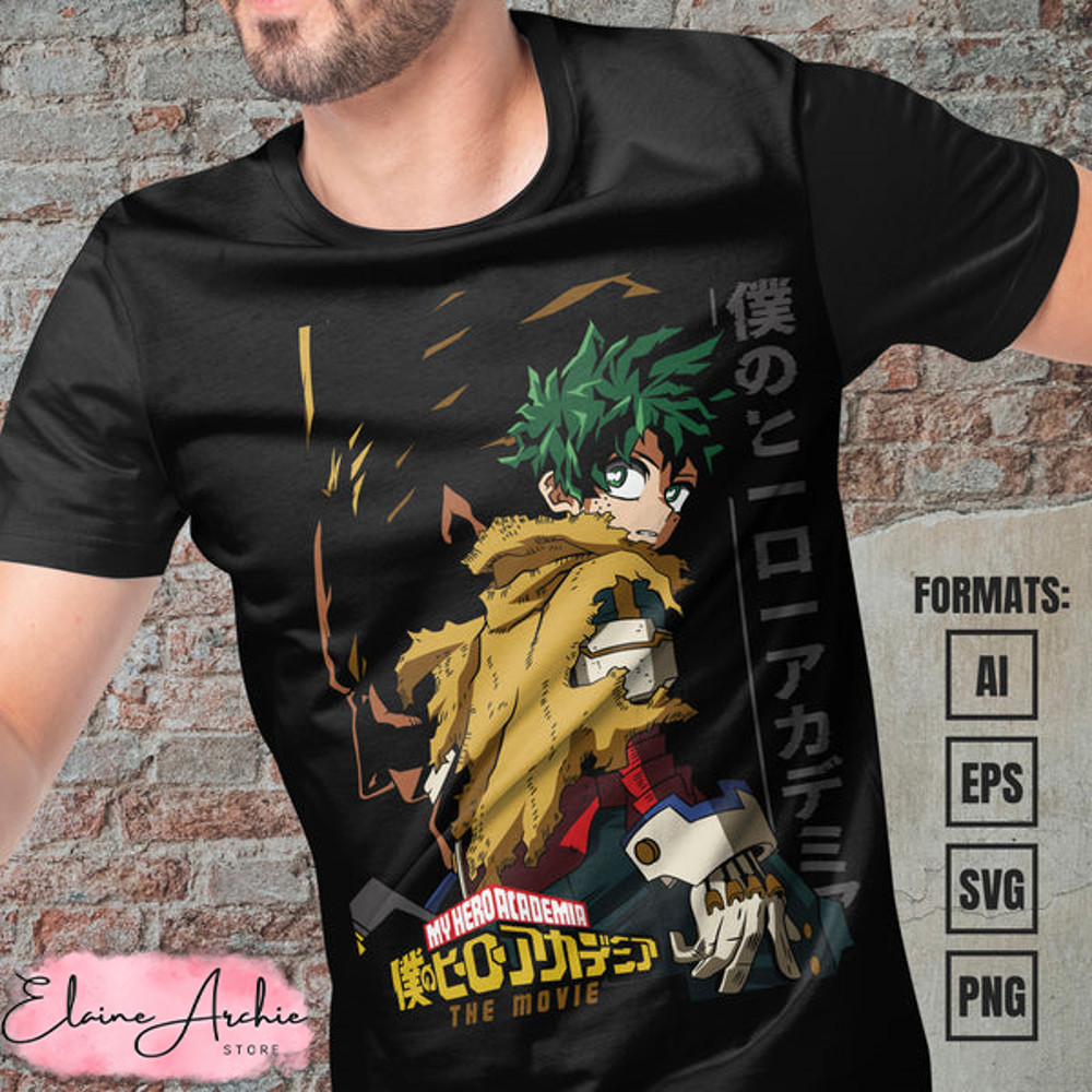 Premium Midoriya Izuku My Hero Academia Anime Vector T-shirt Design Template #11.jpg