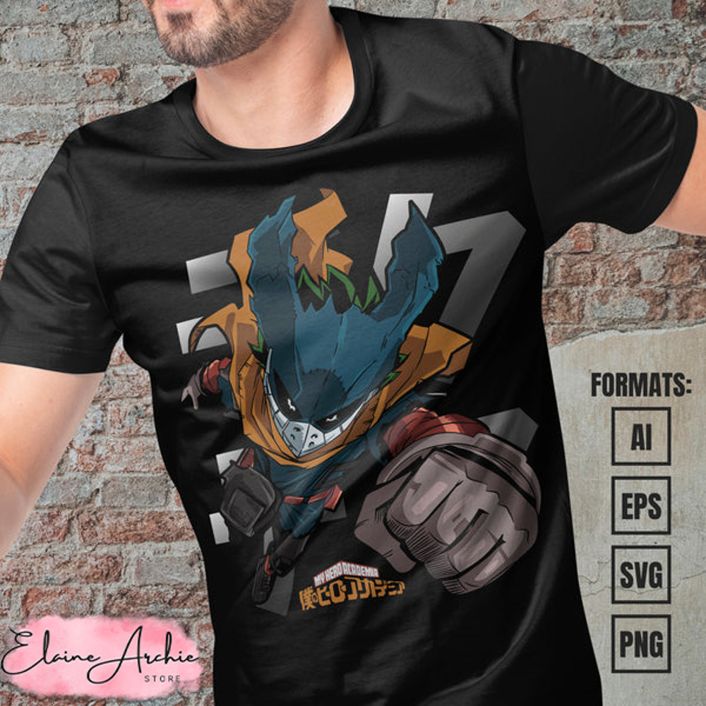 Premium Midoriya Izuku My Hero Academia Anime Vector T-shirt Design Template #5.jpg
