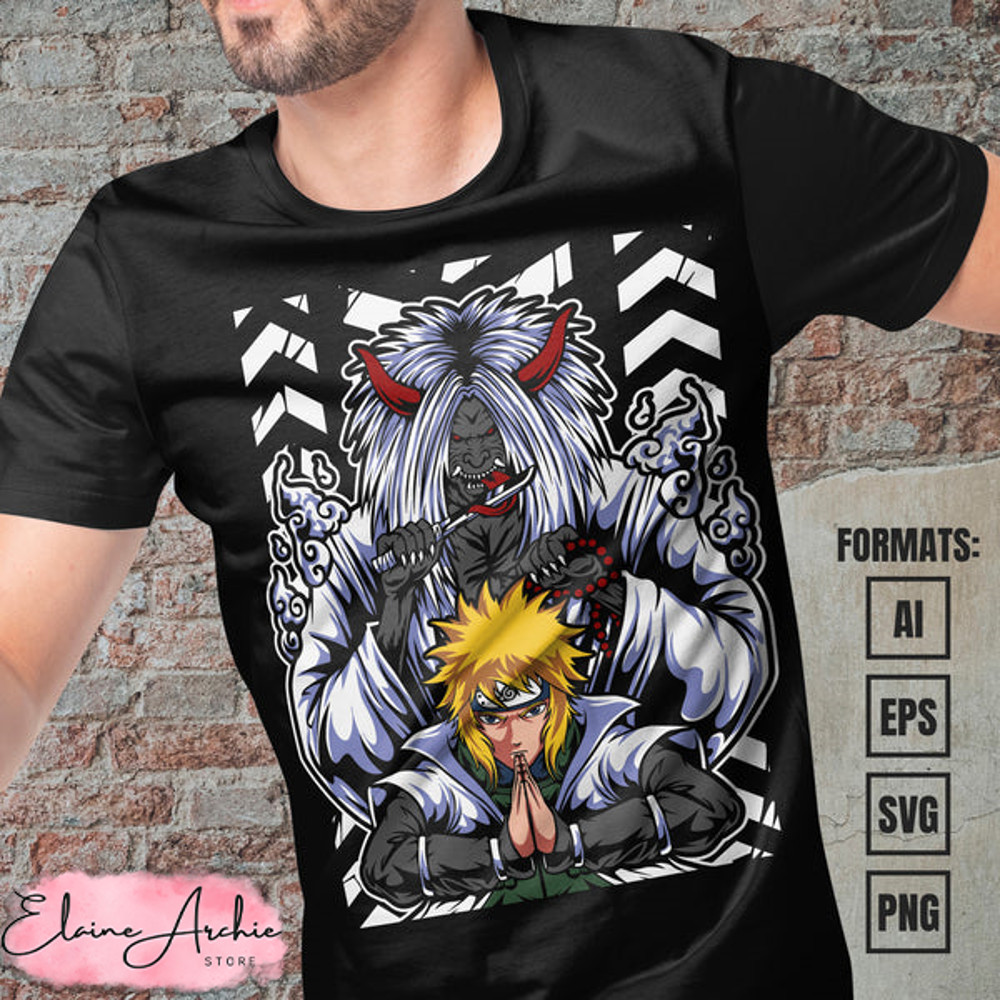 Premium Minato Naruto Anime Vector T-shirt Design Template.jpg