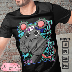 premium muki muki demon slayer anime vector t-shirt design template