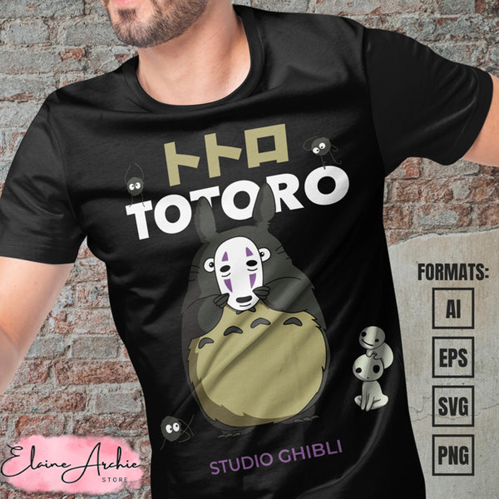 Premium My Neighbor Totoro Anime Vector T-shirt Design Template #2.jpg