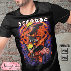 premium naruto anime vector t-shirt design template 3