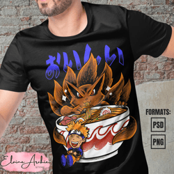 premium naruto anime vector t-shirt design template 4