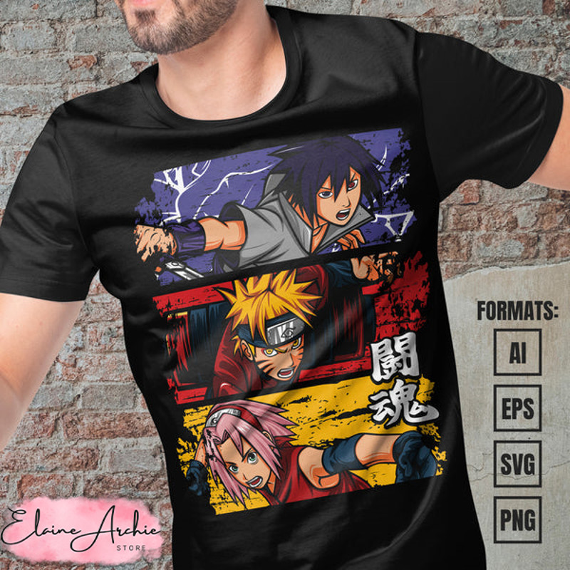 Premium Naruto Anime Vector T-shirt Design Template #6.jpg