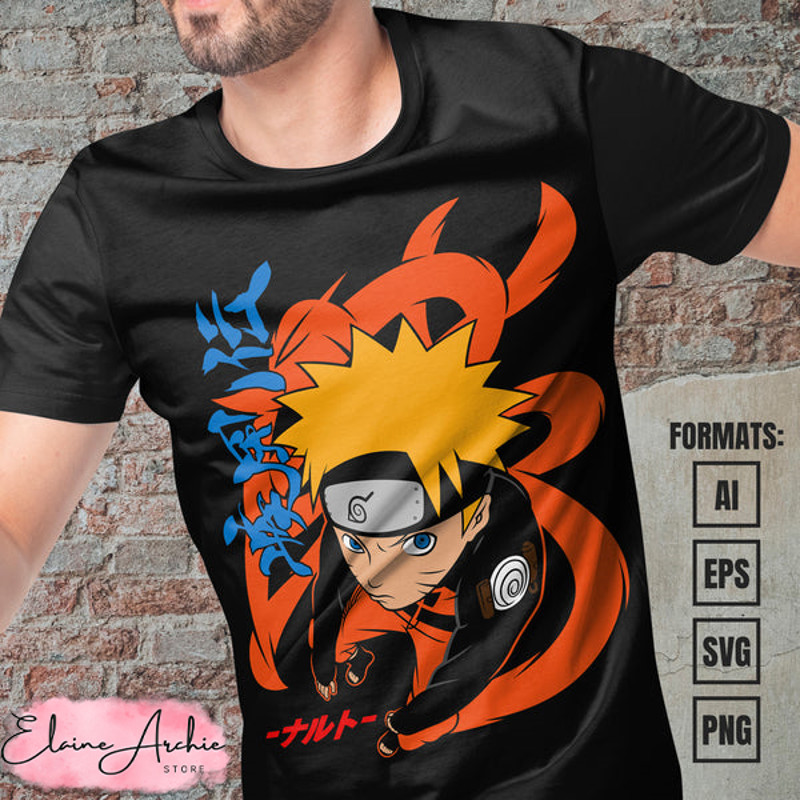 Premium Naruto Anime Vector T-shirt Design Template.jpg