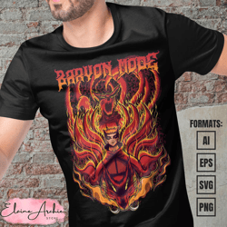 premium naruto baryon mode anime vector t-shirt design template 2