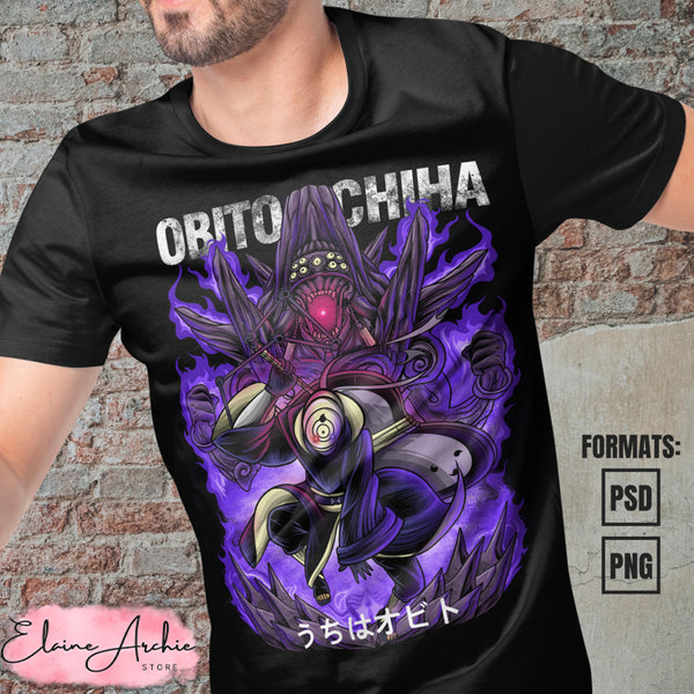 Premium Obito Uchiha Naruto Anime Vector T-shirt Design Template.jpg