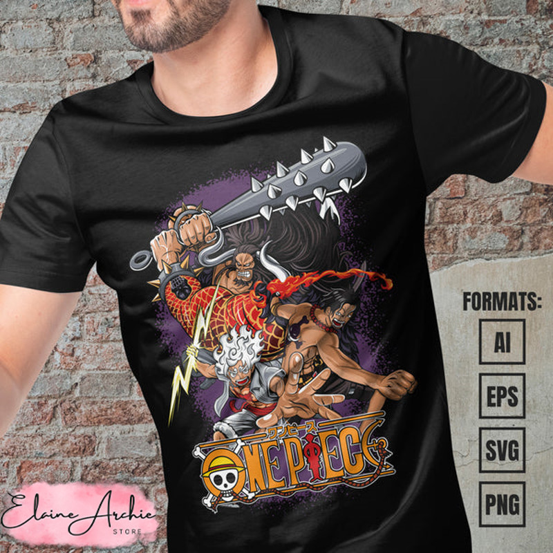 Premium One Piece Anime Vector T-shirt Design Template #11.jpg