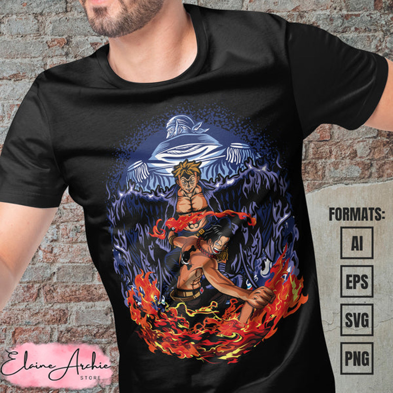 Premium One Piece Anime Vector T-shirt Design Template #16.jpg