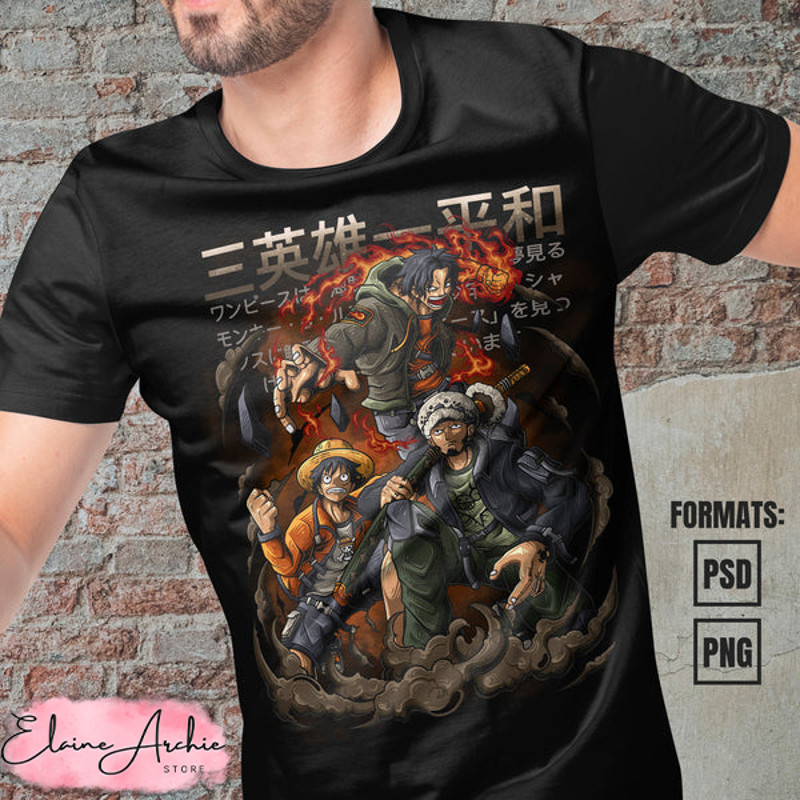 Premium One Piece Anime Vector T-shirt Design Template #20.jpg