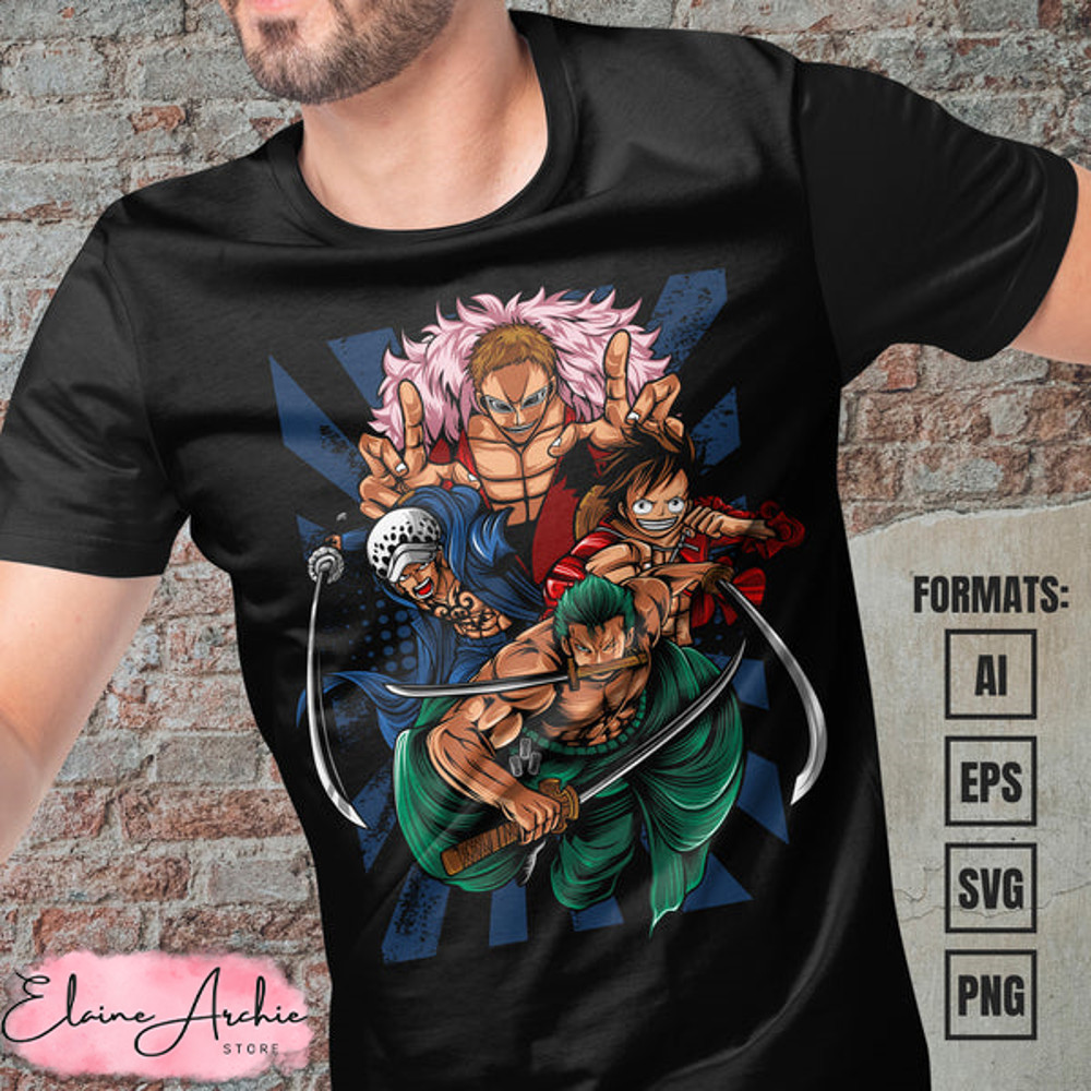 Premium One Piece Anime Vector T-shirt Design Template #7.jpg