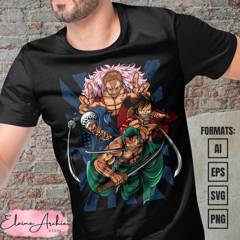 Premium One Piece Anime Vector T-shirt Design Template #7.jpg