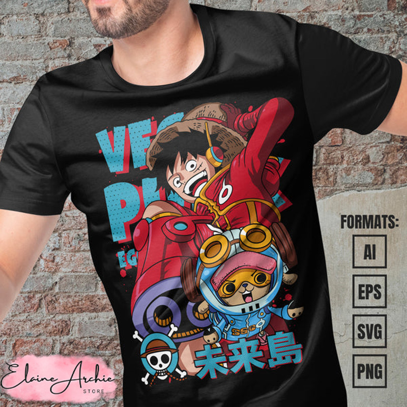 Premium One Piece Egghead Anime Vector T-shirt Design Template.jpg
