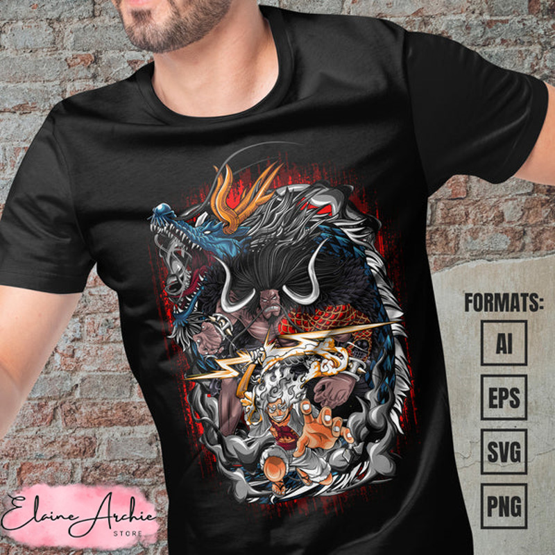 Premium One Piece Vector Anime T-shirt Design Template #12.jpg