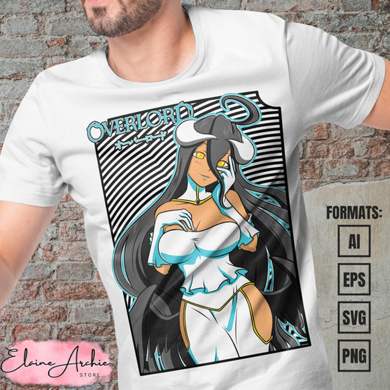 Premium Overlord Anime Vector T-shirt Design Template.jpg