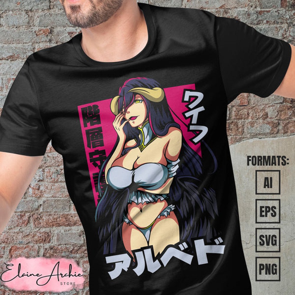 Premium Overlord Anime Vector T-shirt Design Template #2.jpg