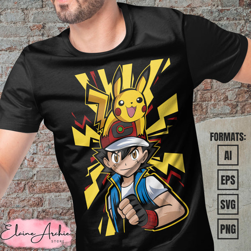 Premium Pokemon Anime Vector T-shirt Design Template #3.jpg