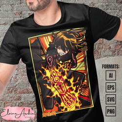 premium rokuro enmado twin star exorcists anime vector t-shirt design template