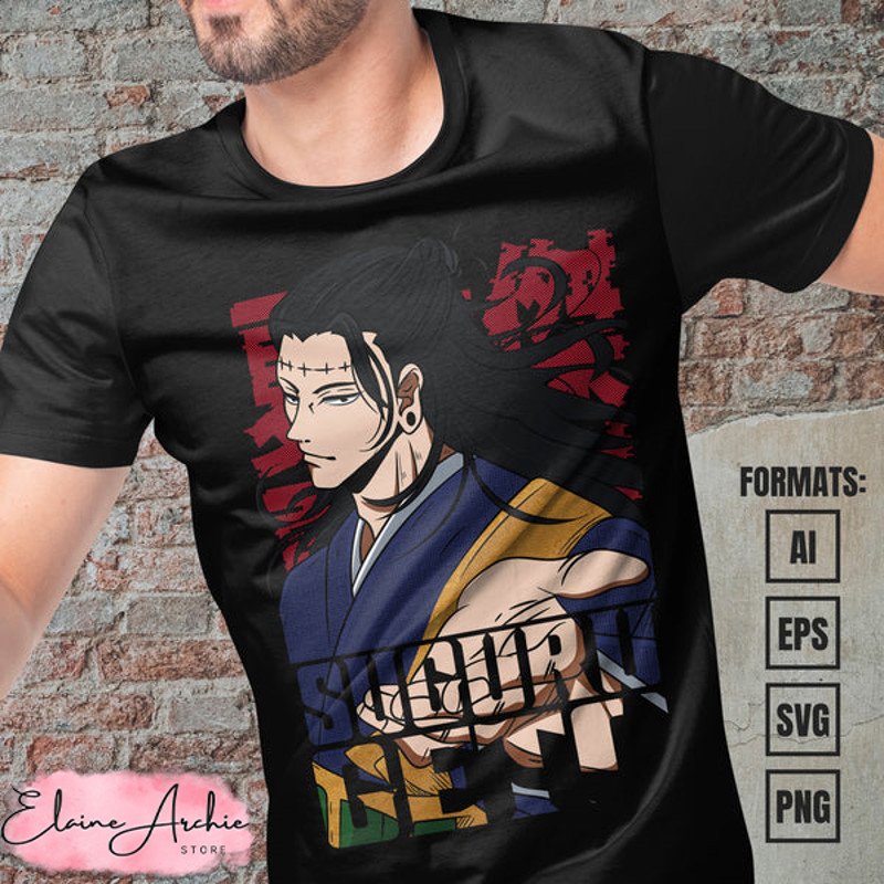 Premium Suguru Geto Jujutsu Kaisen Anime Vector T-shirt Design Template #2.jpg