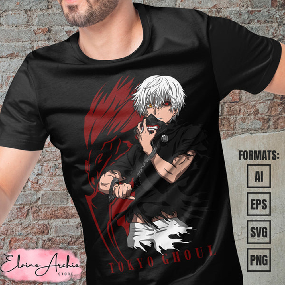 Premium Tokyo Ghoul Anime Vector T-shirt Design Template.jpg