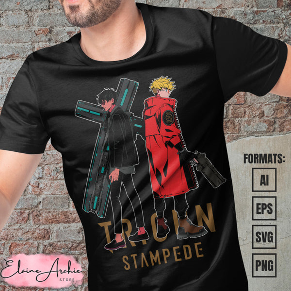 Premium Trigun Stampede Anime Vector T-shirt Design Template.jpg