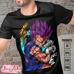 premium vegeta ego dragon ball anime vector t-shirt design template 5