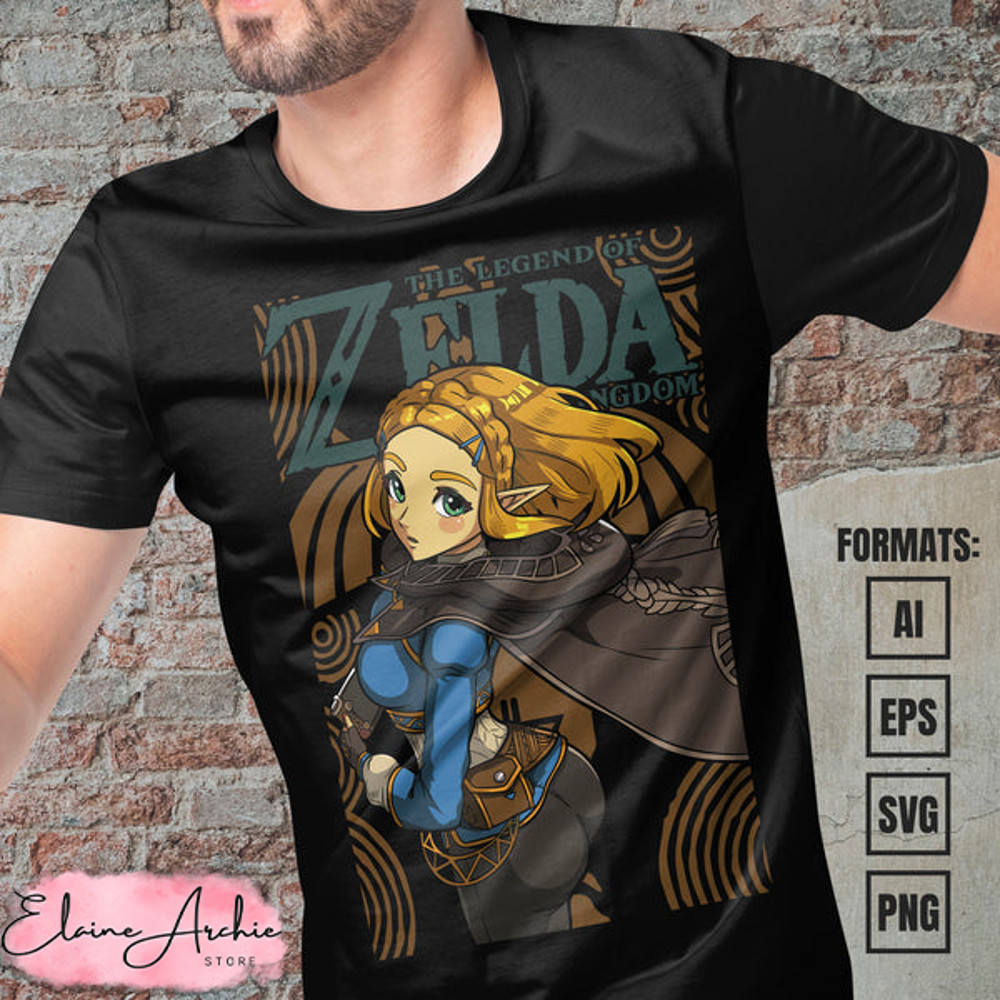 Premium Zelda Tears of the Kingdom Vector T-shirt Design Template.jpg