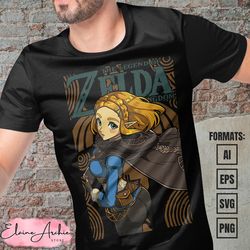 premium zelda tears of the kingdom vector t-shirt design template