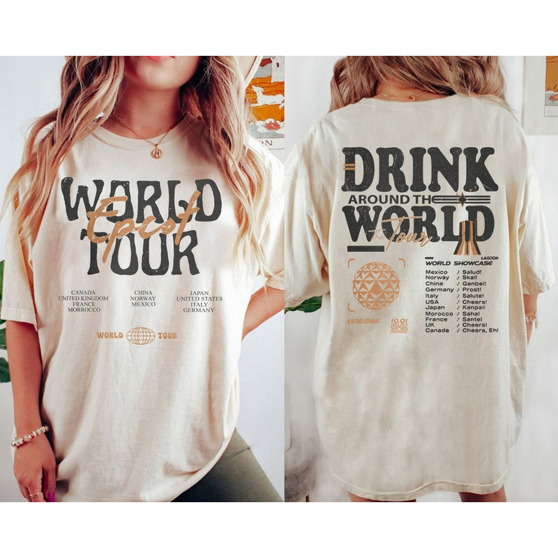 Epcot Drink Around The World Tour Shirt, Walt Disney World, Mickey And Friends, Epcot Center 1982 Shirt, Disney Epcot.jpg