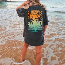 forever chasing sunsets tee, sun seeker tshirt, comfort colors tshirt, beach tee, sunset tshirt, tee, size up for ove