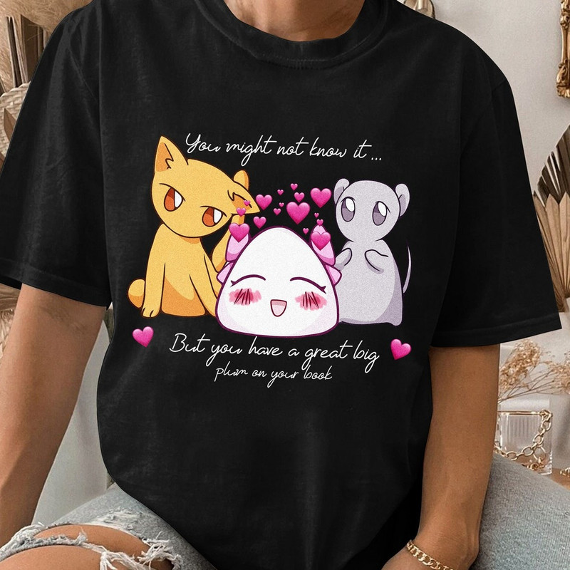 Fruit Basket Cat Mouse Anime, Tohru , Kyo, Yuki, Onigiri, Fruits Basket Gift Unisex T Shirt.jpg